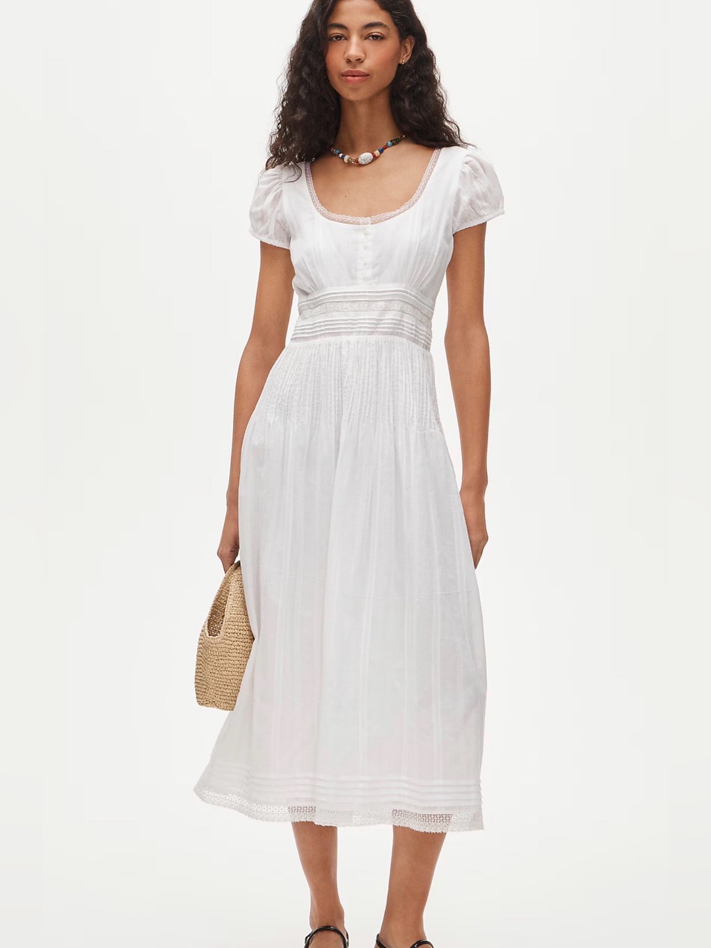 J Crew Size 4 Lace-Trim Summer Midi Sun Dress In Cotton & Lace Cs953 $188